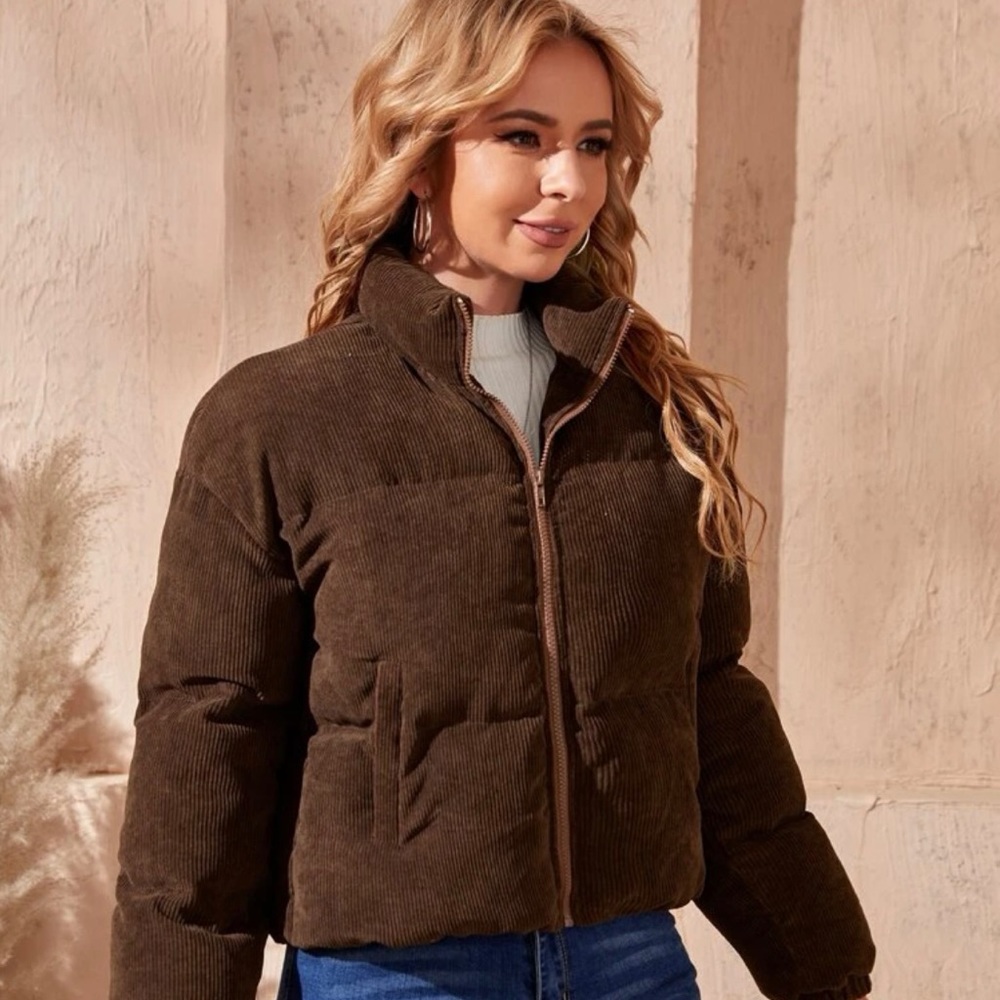 Brown Puffer Jacket.